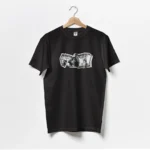 تیشرت مشکی مردانه طرح دلار مچاله